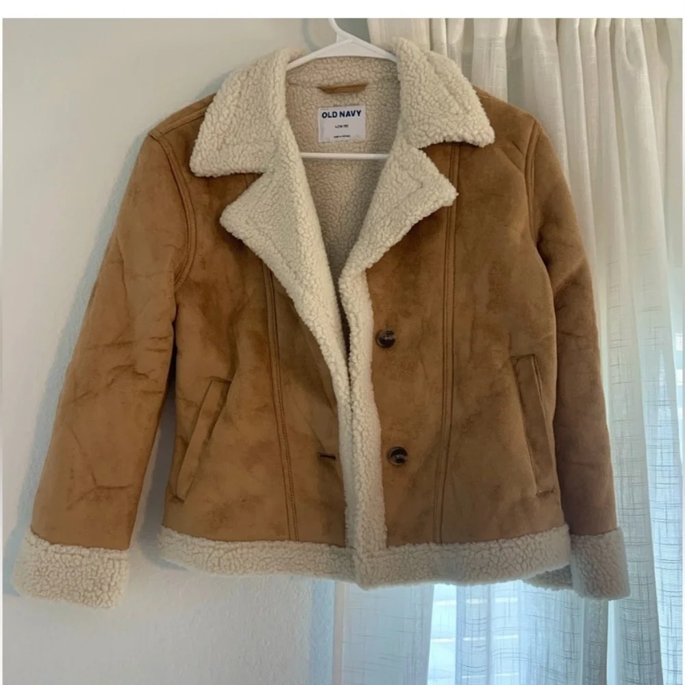Old Navy Girls Tan Sherpa Coat